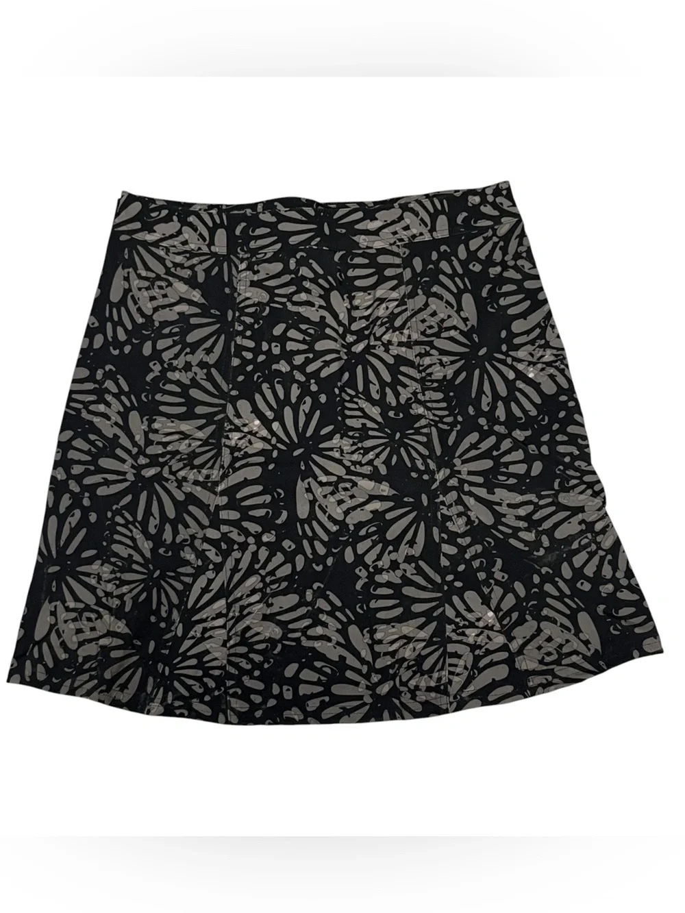 RipSkirt Hawaii Shibori Butterfly Print Black Gray Wrap Skirt Size Medium